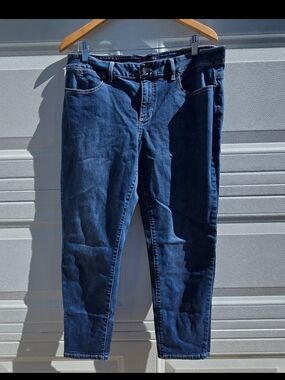 Talbots Women's Slim Straight Jeans in Deep Blue Denim